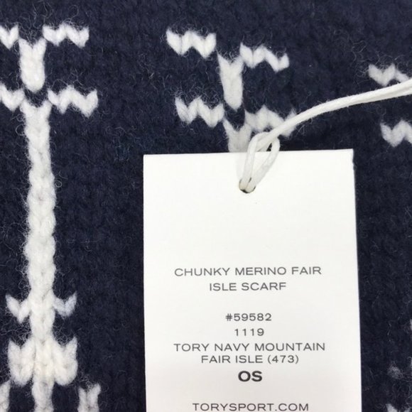 Tory Sport Chunky Merino Fair Isle Scarf - Picture 5 of 6